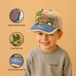 Custom Name Kids Cap with Frog Spinner – Playful Cartoon Hat for Toddlers | Love Craft Gifts
