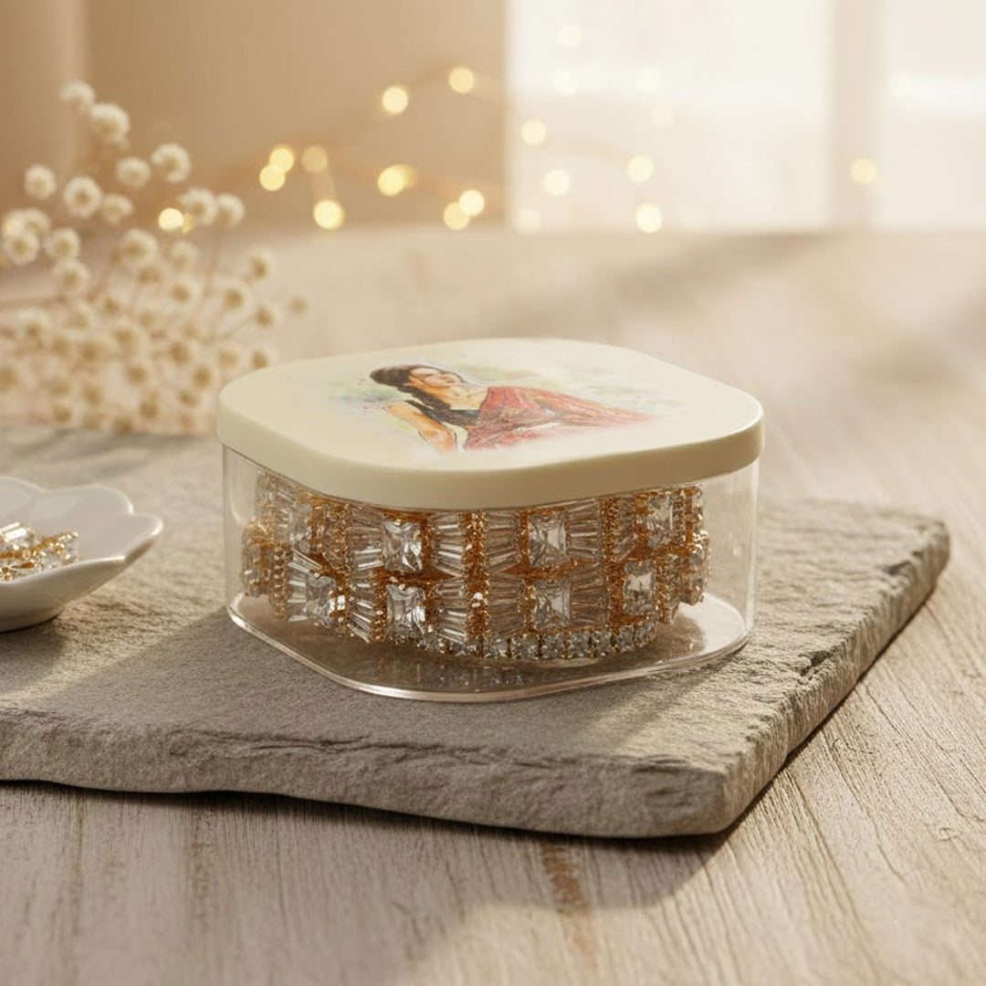 Personalized Square Bangle Box with Watercolor Art | Love Craft Gifts