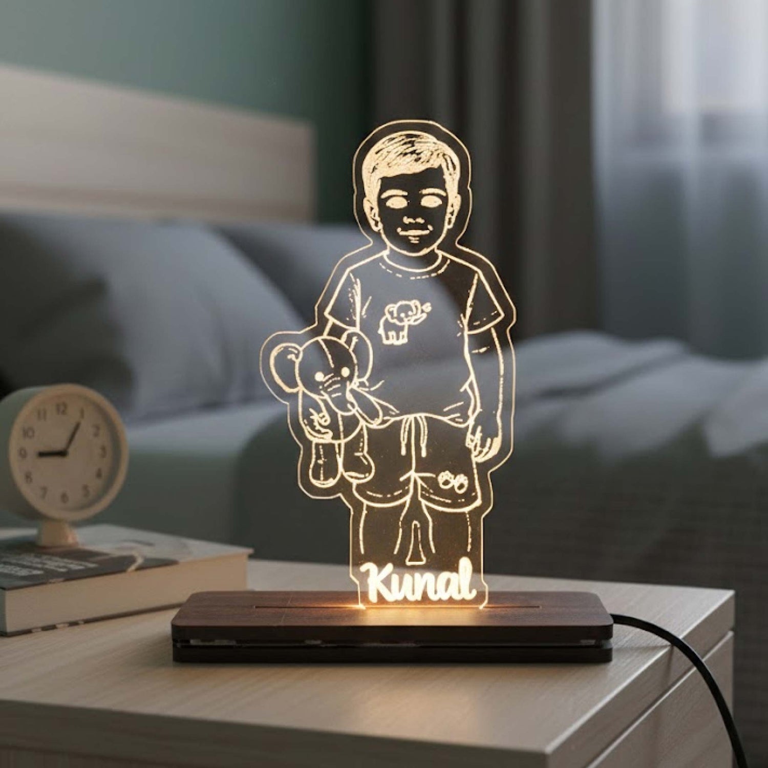 Personalized Kids Acrylic Name Lamp (4×7 Inch) | Love Craft Gifts
