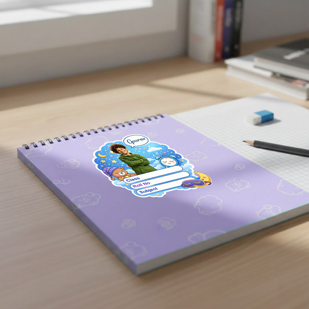 Personalized Cute Night Theme Kids Name Slips (2x3 Inch, 28 Stickers) – Custom Name & Photo School Labels | Love Craft Gifts