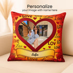Personalized Love Cushion with Photo & Name | Love Craft Gifts