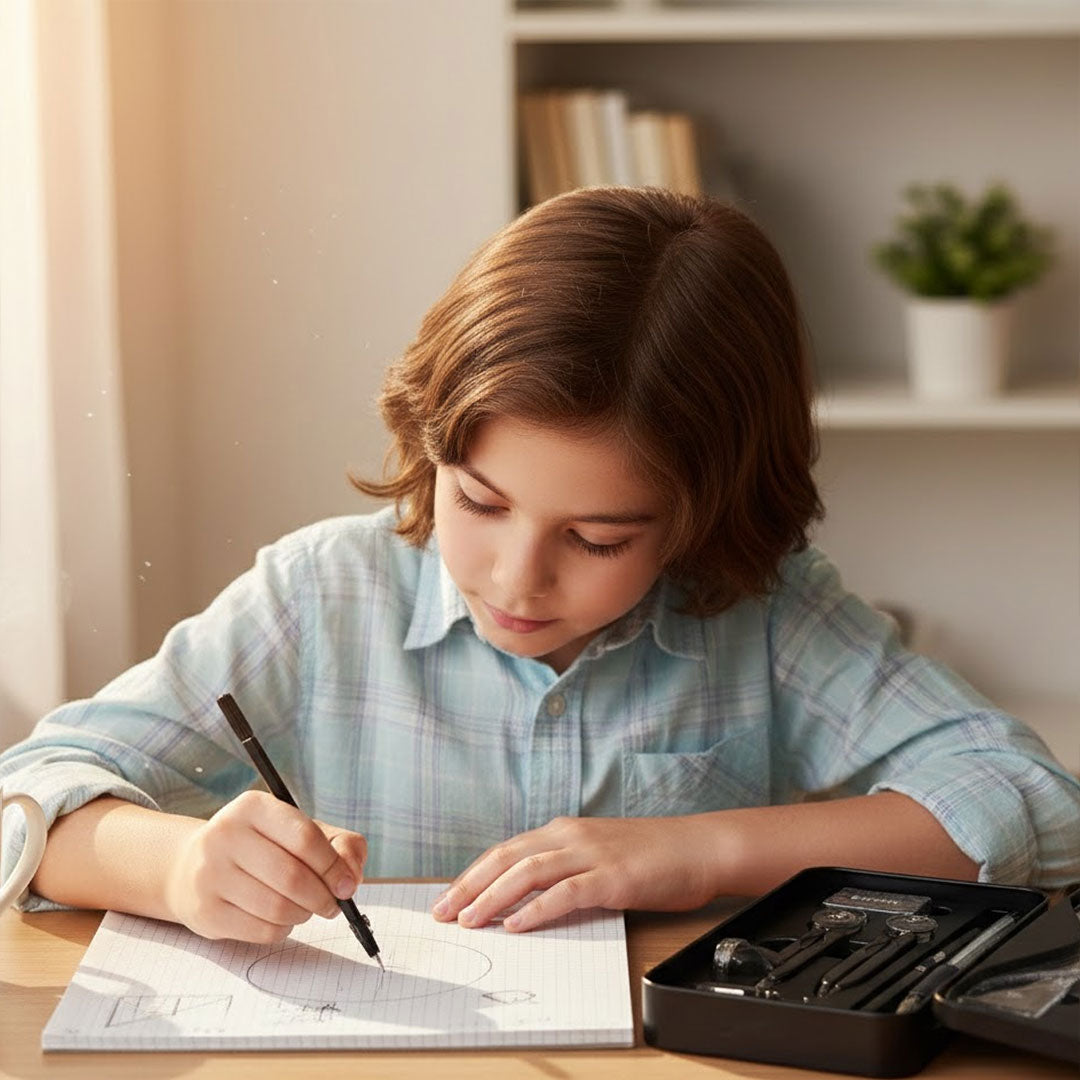 Personalized Camlin Scholar Plus Geometry Box with Name & Photo (15 cm Scale) | Love Craft Gifts