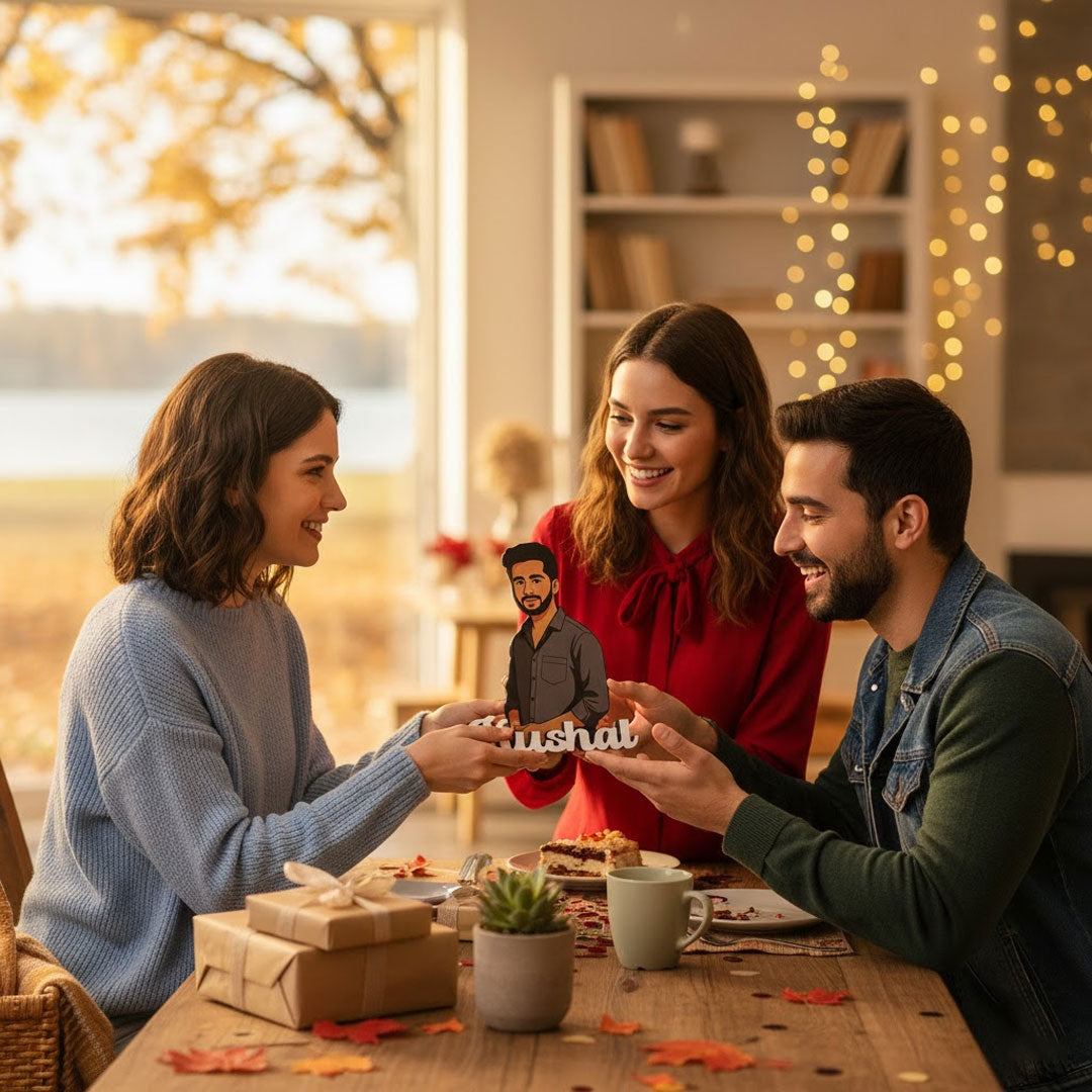 Personalized Cartoon Name Table Stand – 7×6" | Love Craft Gifts