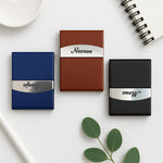 Personalized Leatherette Business Card Holder – Custom Name Metal Finish| Love Craft Gifts