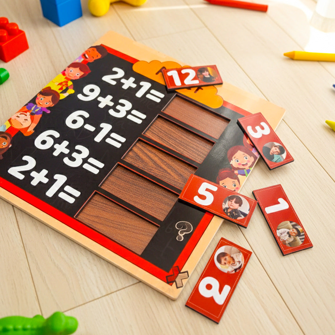 My Smart Maths Board – Personalized Kids Learning Board (10×10″) | Love Craft Gifts