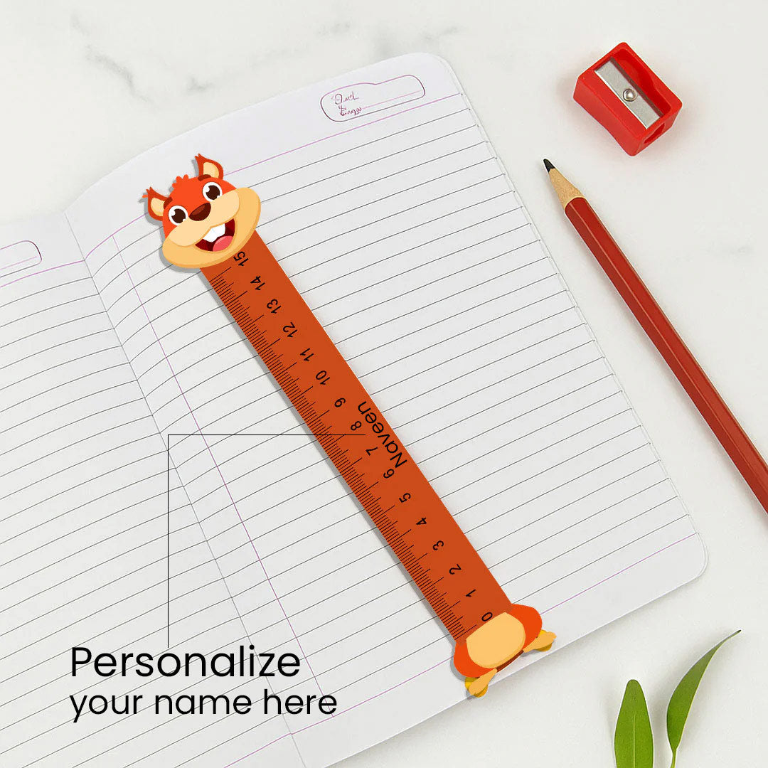 Personalized Cartoon Animal Rulers – Cute Name-Printed 15cm Scale Set for Kids | Love Craft Gifts