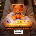 Personalized Teddy Name LED Acrylic Lamp – Custom Kids Night Light (7x5 Inch) | Love Craft Gifts