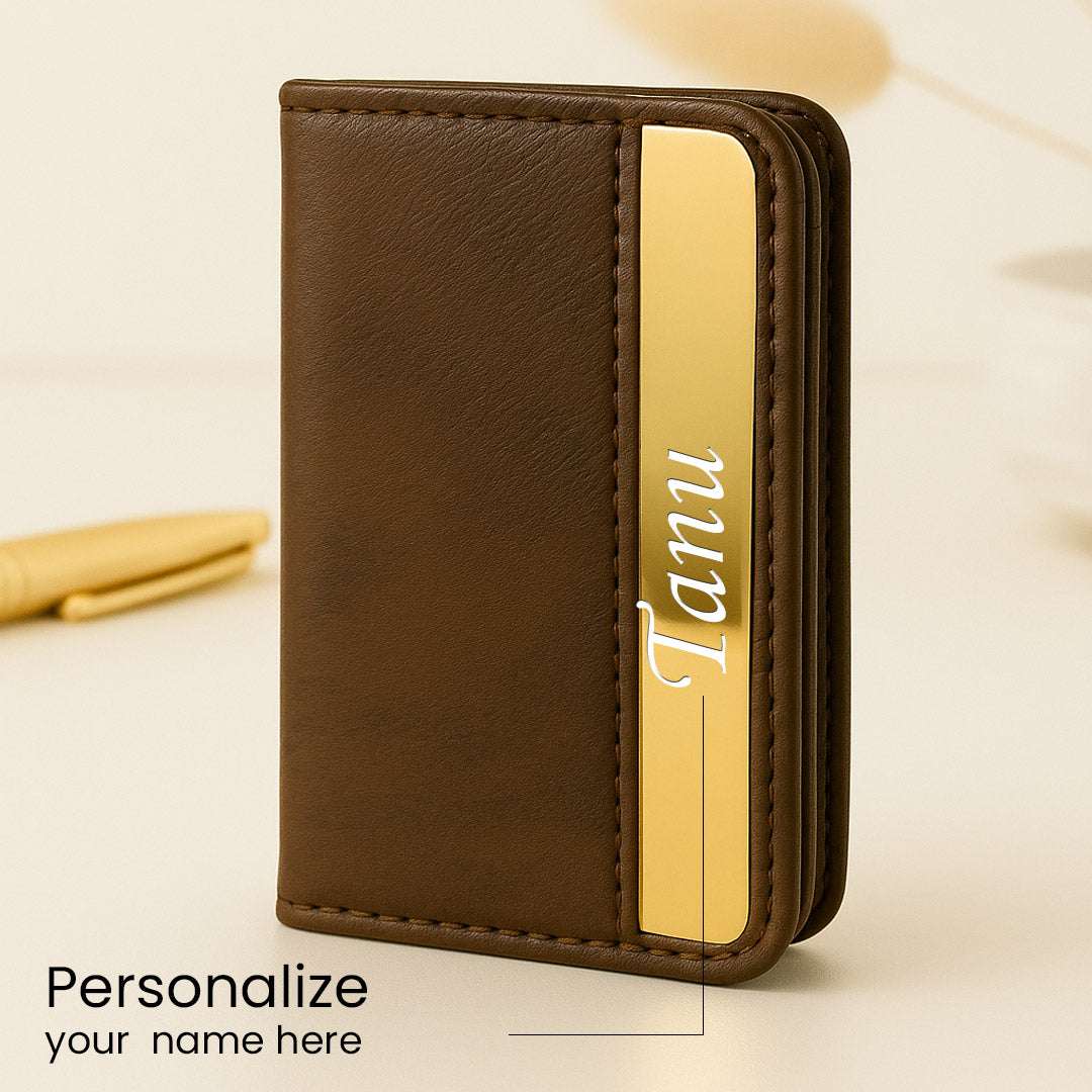 Premium Personalized Leather Business Card Holder | Love Craft Gifts