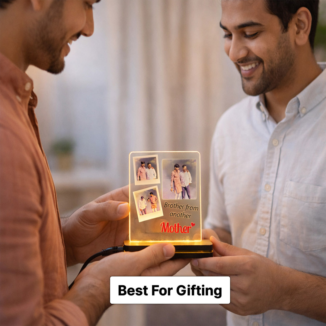 Personalized Brother Photo LED Lamp – Custom Acrylic Photo Night Light (8×6 Inch) | Love Craft Gifts