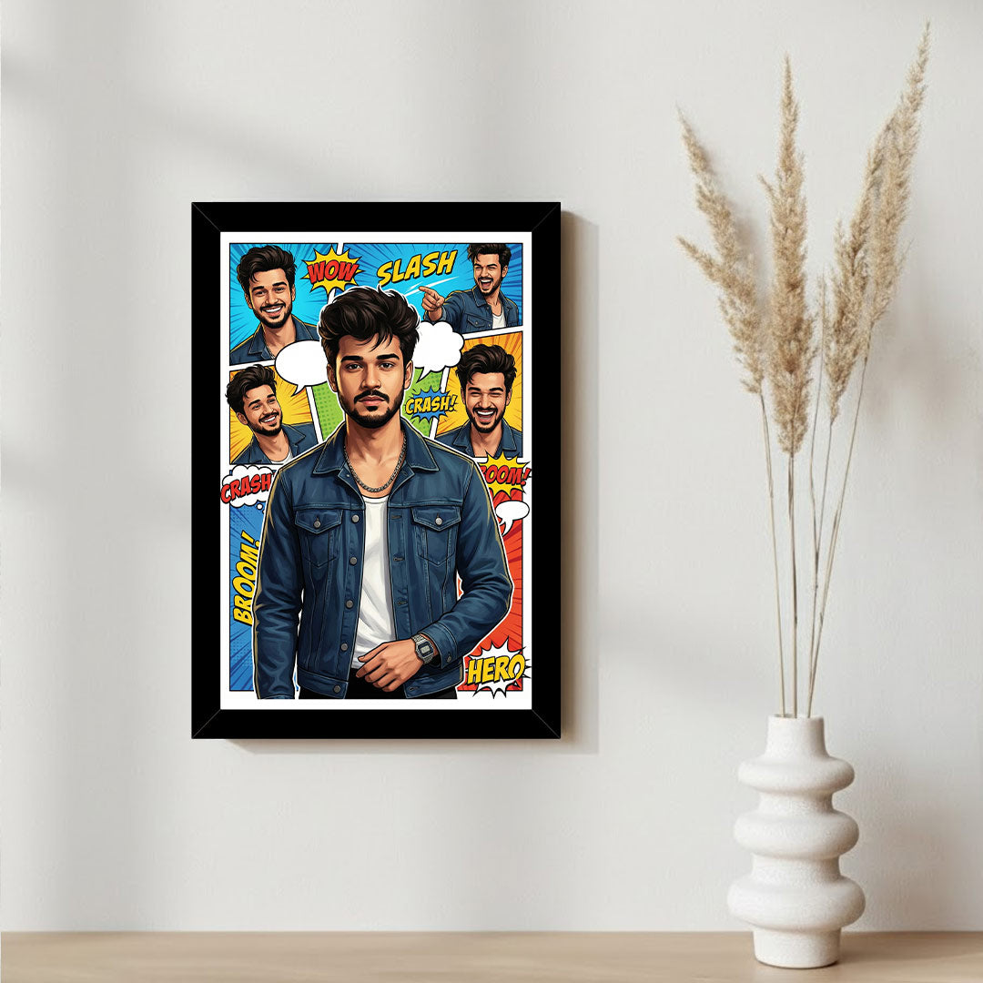 Personalized Comic Style Portrait Wall Frame (8×12 Inch) | Love Craft Gifts