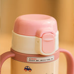 Personalized Happy Bear Water Bottle with Straw & Handles – Leakproof & Insulated for Kids | Love Craft Gifts