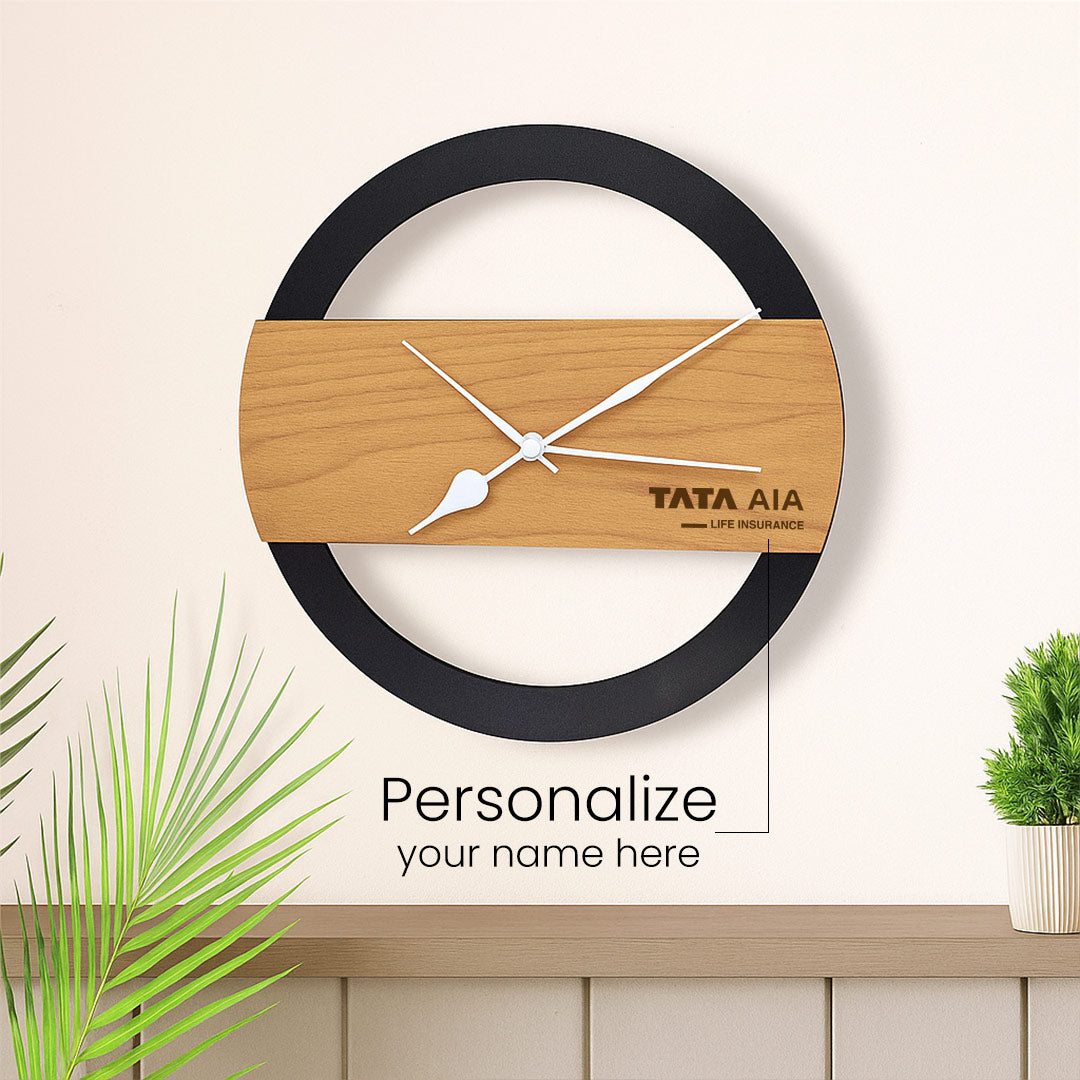 Personalized Wooden Round Wall Clock | Love Craft Gifts