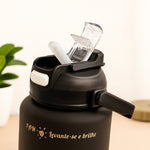 Personalized Black Water Bottle Set | Love Craft Gifts