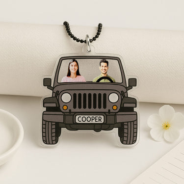 Customized Couple in Jeep Car Hanger| Love Craft Gifts