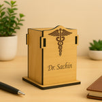Customized Doctor Wooden Pen Stand | Love Craft Gifts