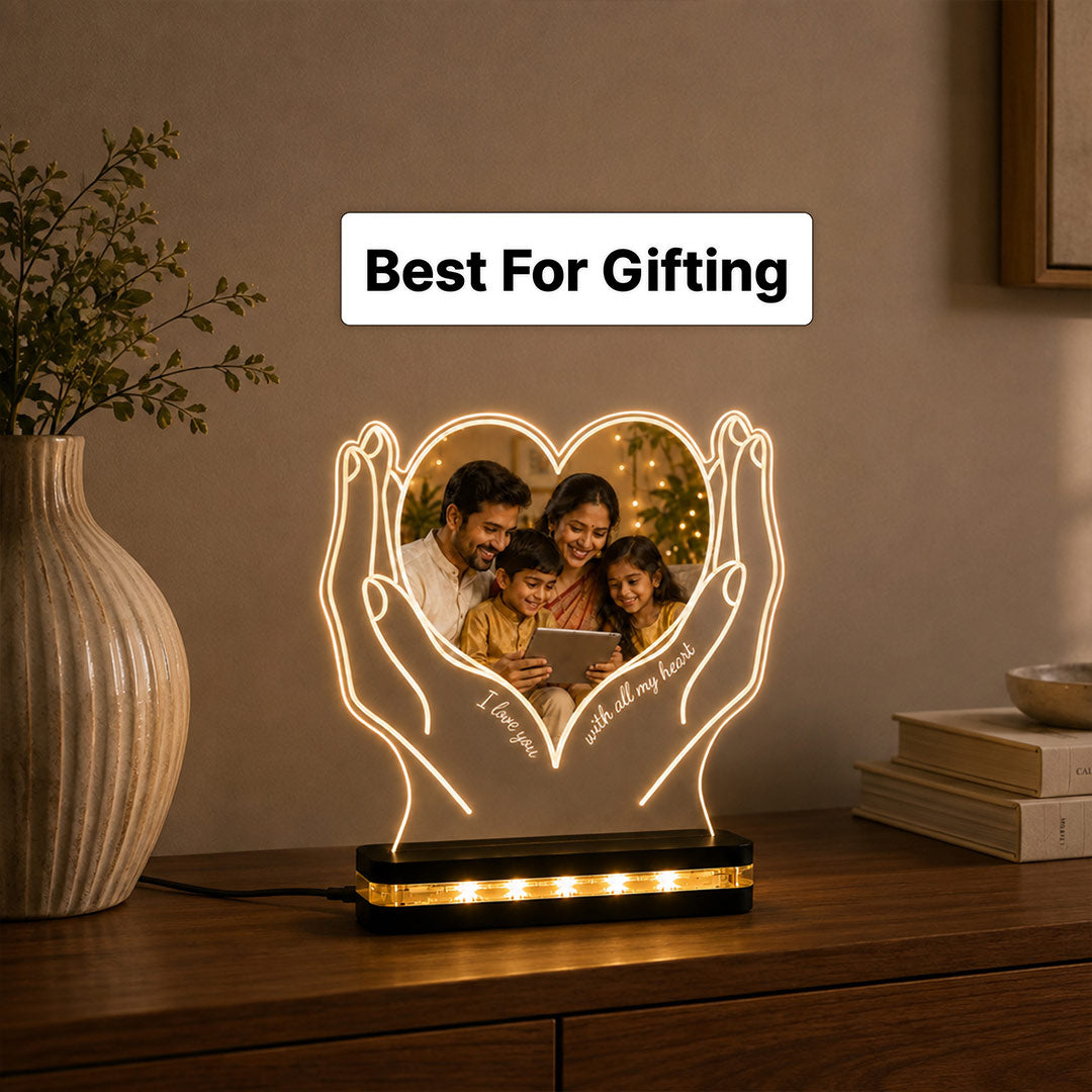 Customized Family Memory LED Lamp 6x8" | Acrylic Photo Light Gift | Love Craft Gifts™