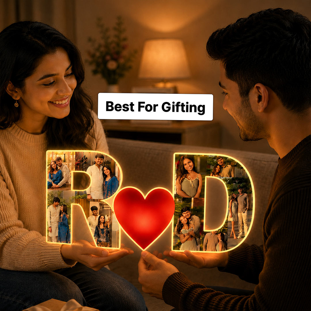 Personalized Couple LED Photo Lamp 10x4" | Romantic Table Top Gift | Love Craft Gifts™