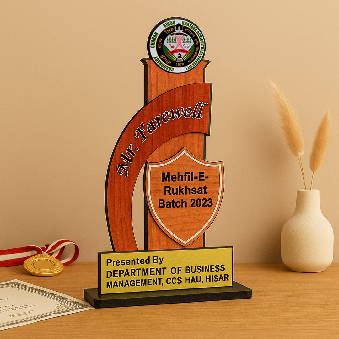 Customized Farewell Trophy