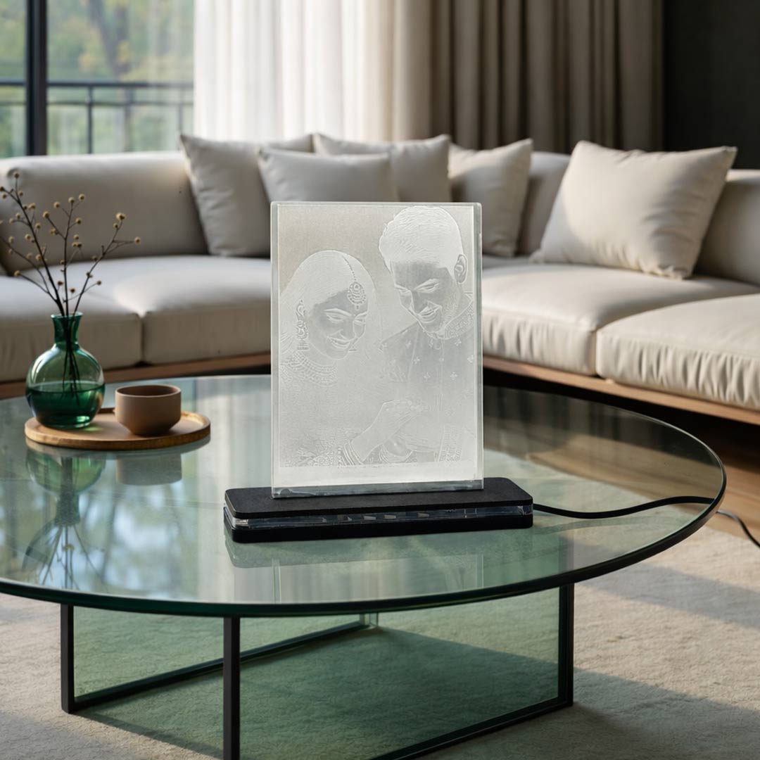 Personalized Acrylic Photo Lamp (4×6″) – Warm LED Memory Light | Love Craft Gifts