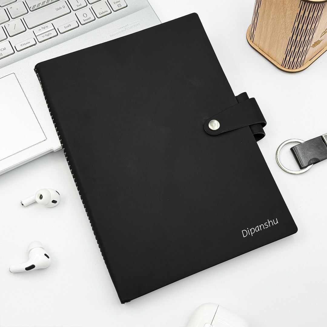 Personalized A5 PU Leather Notebook with Custom Name | Premium Executive Journal Gift for Professionals, Students & Corporate Gifting - 5.8x8.3" | Love Craft Gifts™