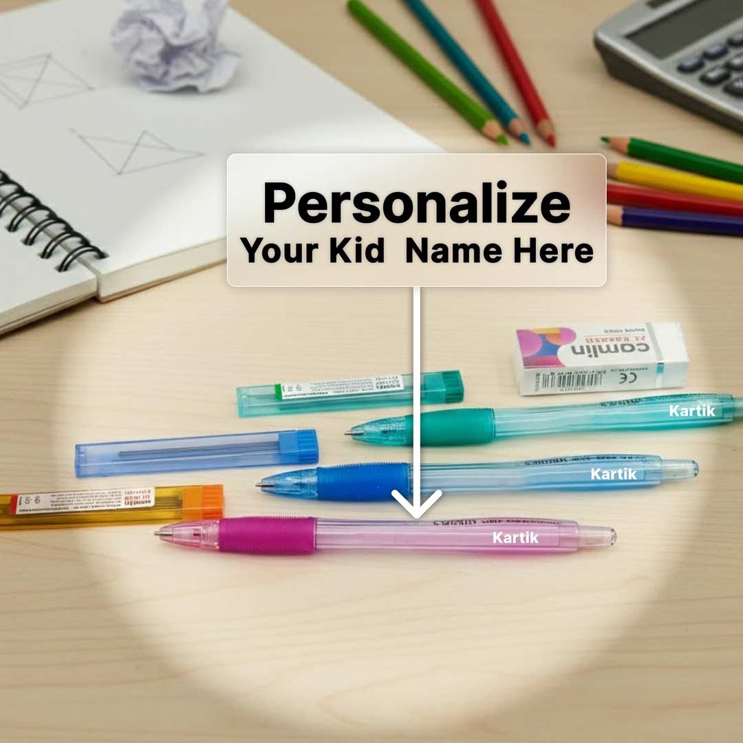 Personalized Camlin 3-in-1 Mechanical Pencil Kit with Name (0.5mm | 0.7mm | 0.9mm) | Love Craft Gifts