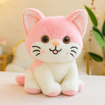 Cute Pink & White Cat Plush Toy | Love Craft Gifts