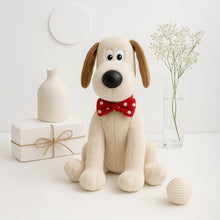 Custom Dog Plush Toy with Red Polka Bow