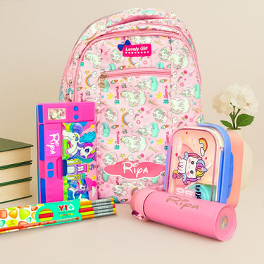 Personalized Unicorn School Combo Set for Girls | Love Craft Gifts
