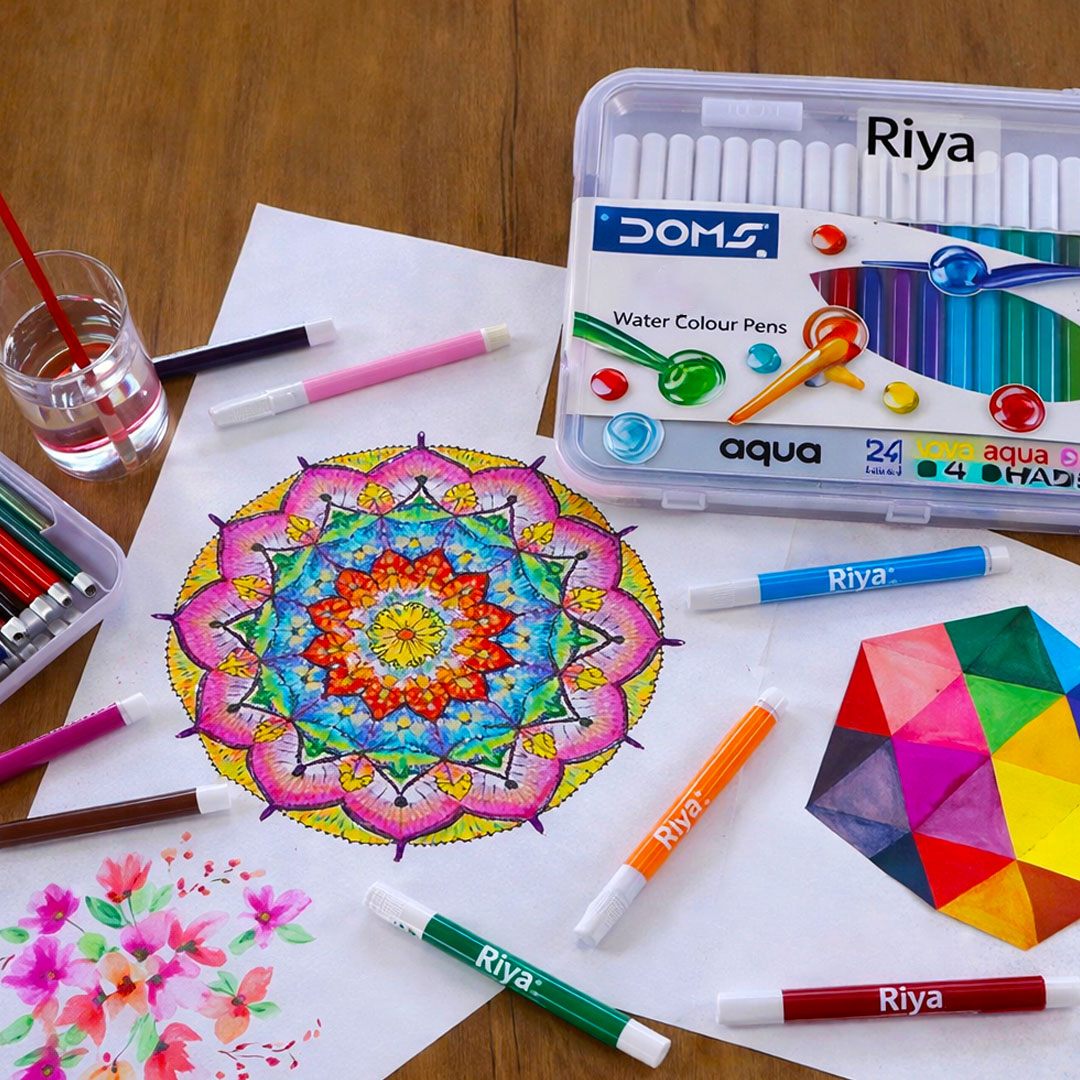 Personalized DOMS Aqua Watercolour Sketch Pen Set – 24 Shades | Love Craft Gifts