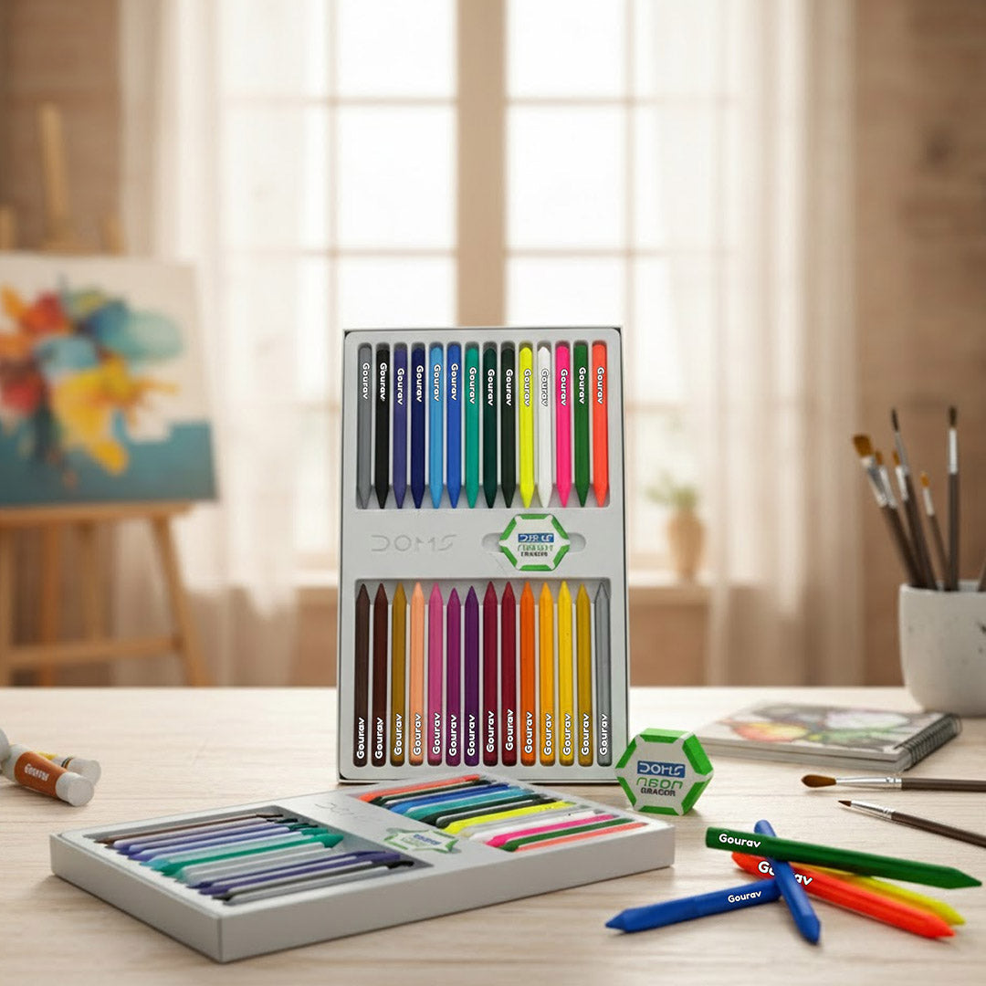 Personalized DOMS Plastic Crayons – 28 Shades (Multicolour) | Love Craft Gifts