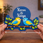 Personalized Birds Wooden Key Holder Wall Hanger with Names – Custom 3D Decorative Key Rack (10 x 6 Inch) | Love Craft Gifts