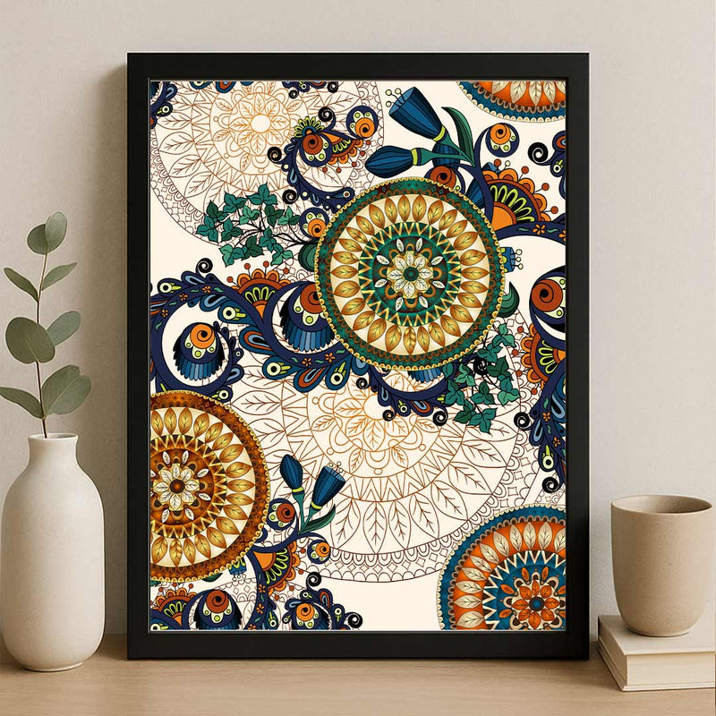 Colorful Mandala Art Frame – Intricate Bohemian Wall Decor | Love Craft Gifts