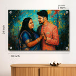 Personalized Couple Portrait Wall Frame – Digital Art | Love Craft Gifts