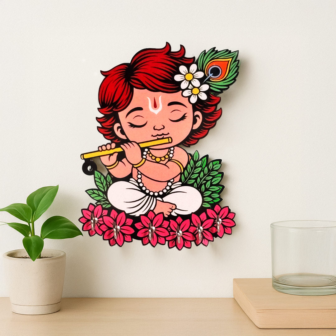 Personalized Baby Krishna Acrylic Wall Key Holder | Love Craft Gifts