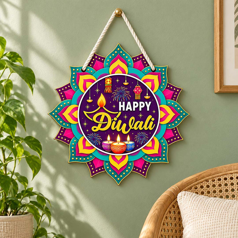 Diwali Mandala Door Hanging 6x6" | Bright Festive Home Decoration | Love Craft Gifts™