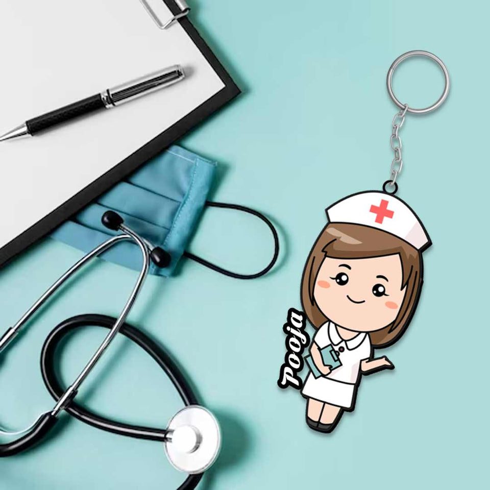 Nurse Keychain With Name