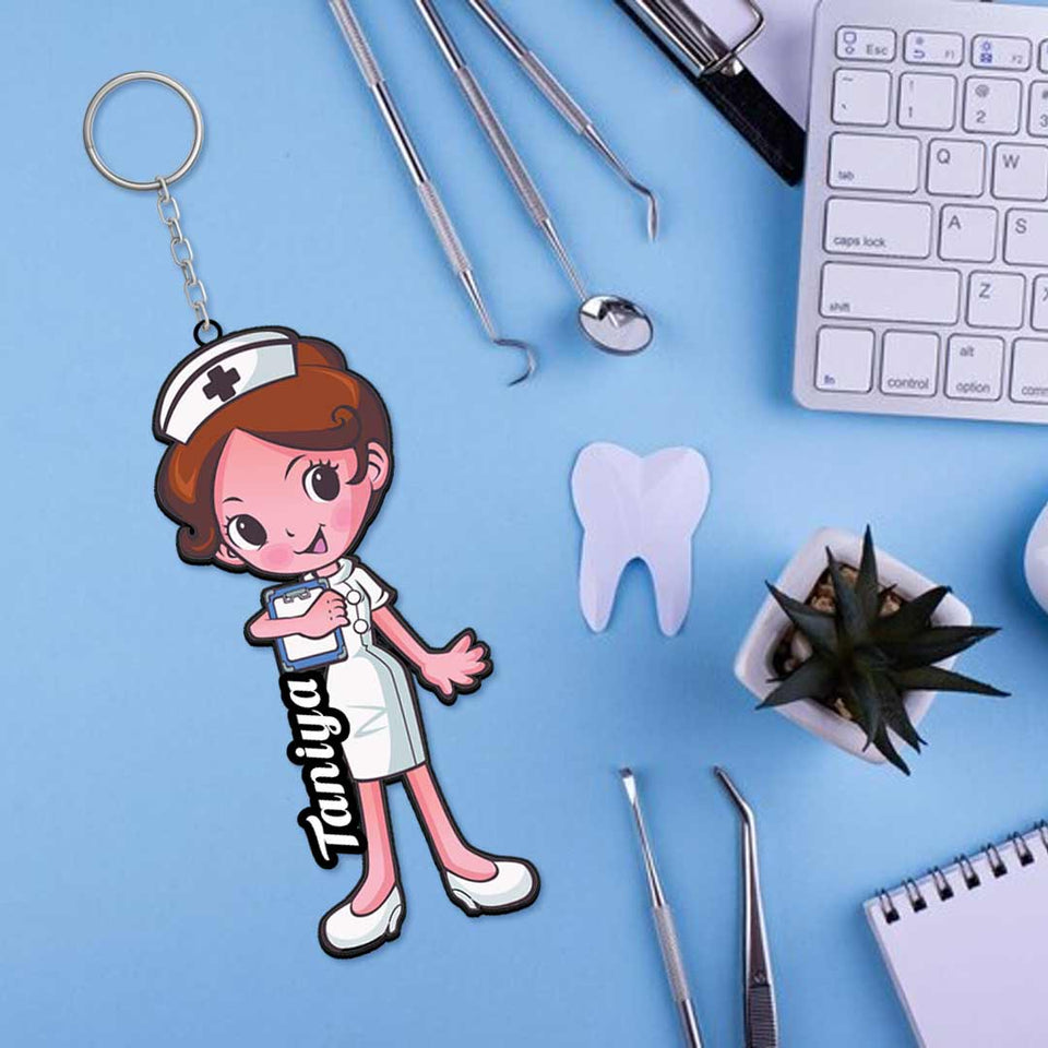 Nurse Keychain With Name