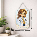 Personalized Doctor Name Wall Hanging Board – Custom Cartoon Doctor Cabin Door Sign (11x7 Inch) | Love Craft Gifts