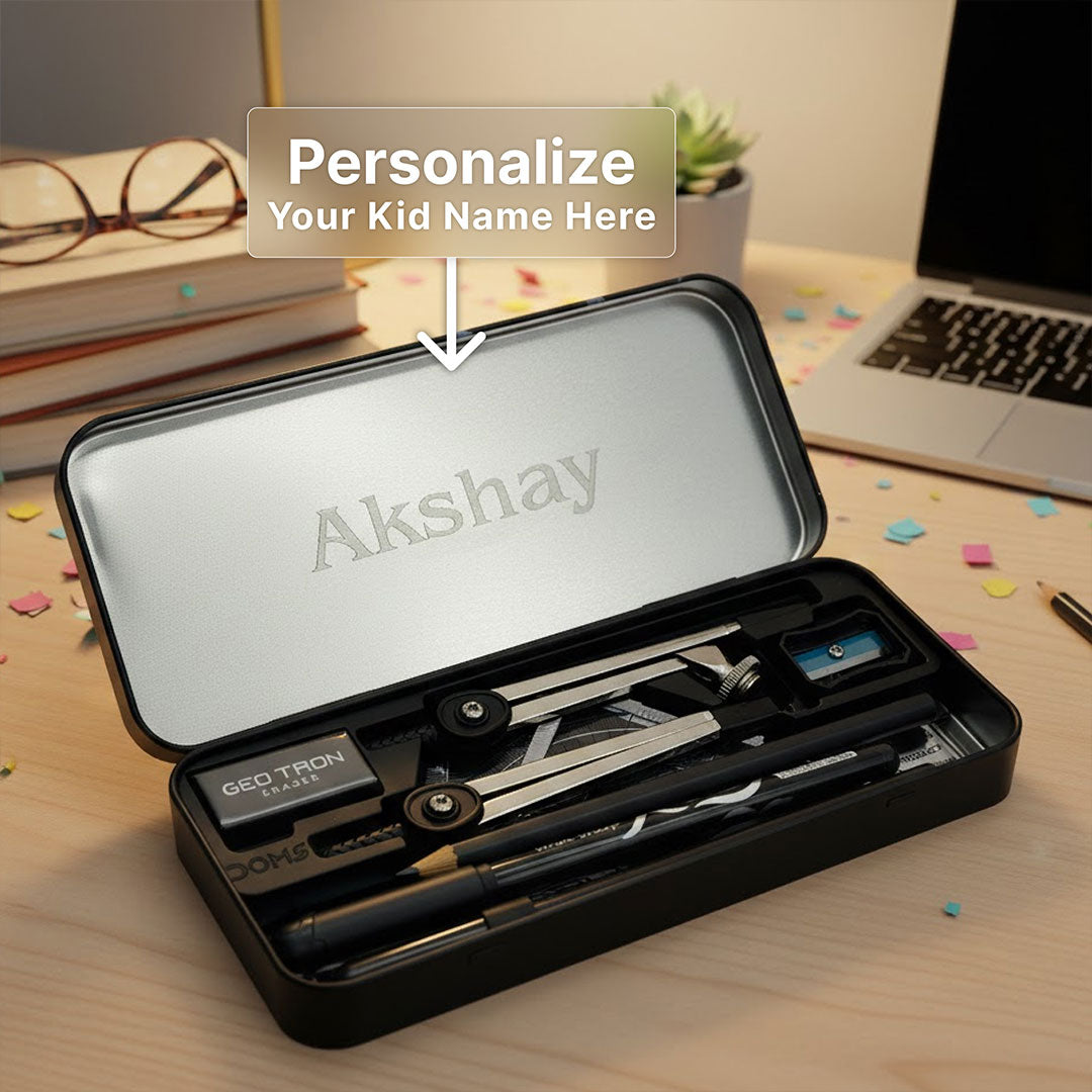 Personalized DOMS Geotron Geometry Box with Kid’s Name | Love Craft Gifts