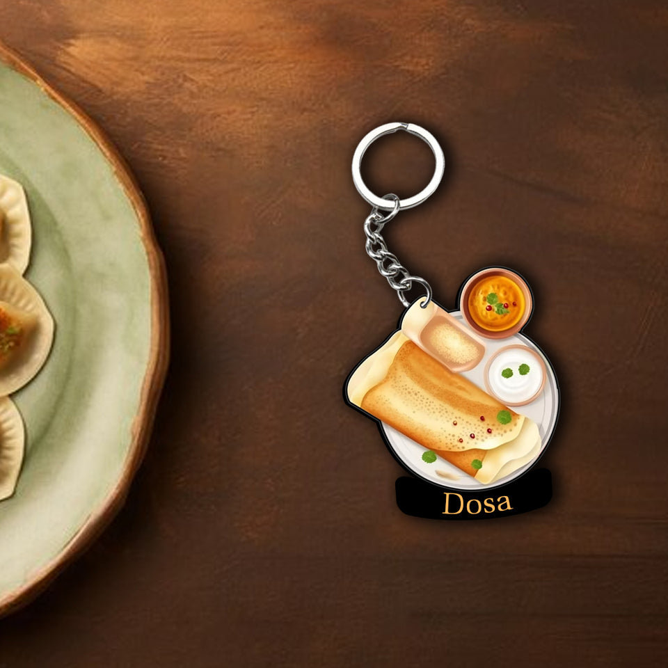 Customized Indian Food Keychain With Name | Love Craft Gifts