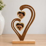 Double Heart Couple Photo Stand 6x8 Inch | Personalized Gift for Husband & Wife