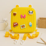 Personalized Yellow Kids Sling Bag – Cartoon EVA Crossbody Bag with Charms | Love Craft Gifts