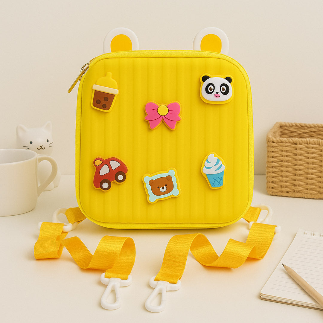 Personalized Yellow Kids Sling Bag – Cartoon EVA Crossbody Bag with Charms | Love Craft Gifts