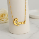 Custom Name Crown Pendant Necklace – Gold-Plated Personalized Jewelry | Love Craft Gifts