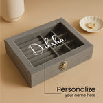 Grey Velvet Jewellery Organizer Box | Love Craft Gifts