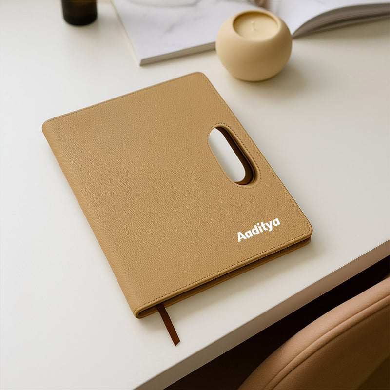 Personalized Beige Handle Notebook | Love Craft Gifts