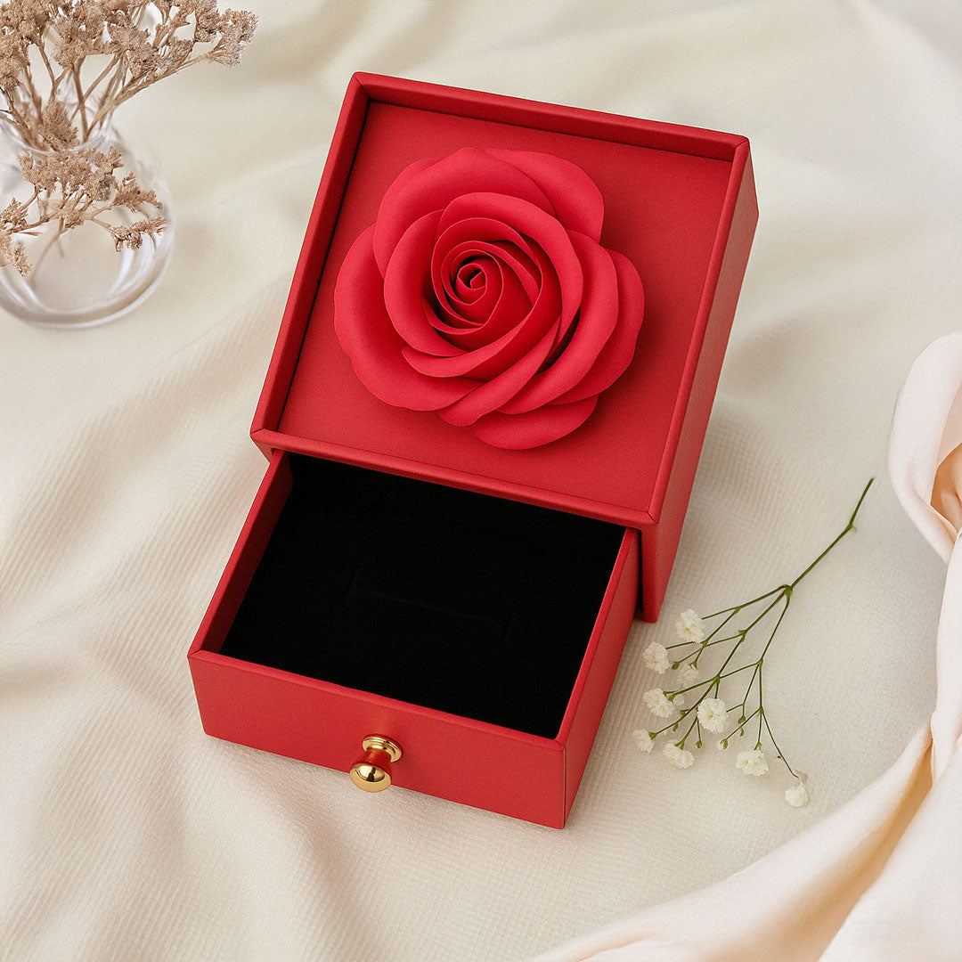 Luxury Red Gift Box with Drawer – Premium Rose Top & Best Wishes Text| Love Craft Gifts