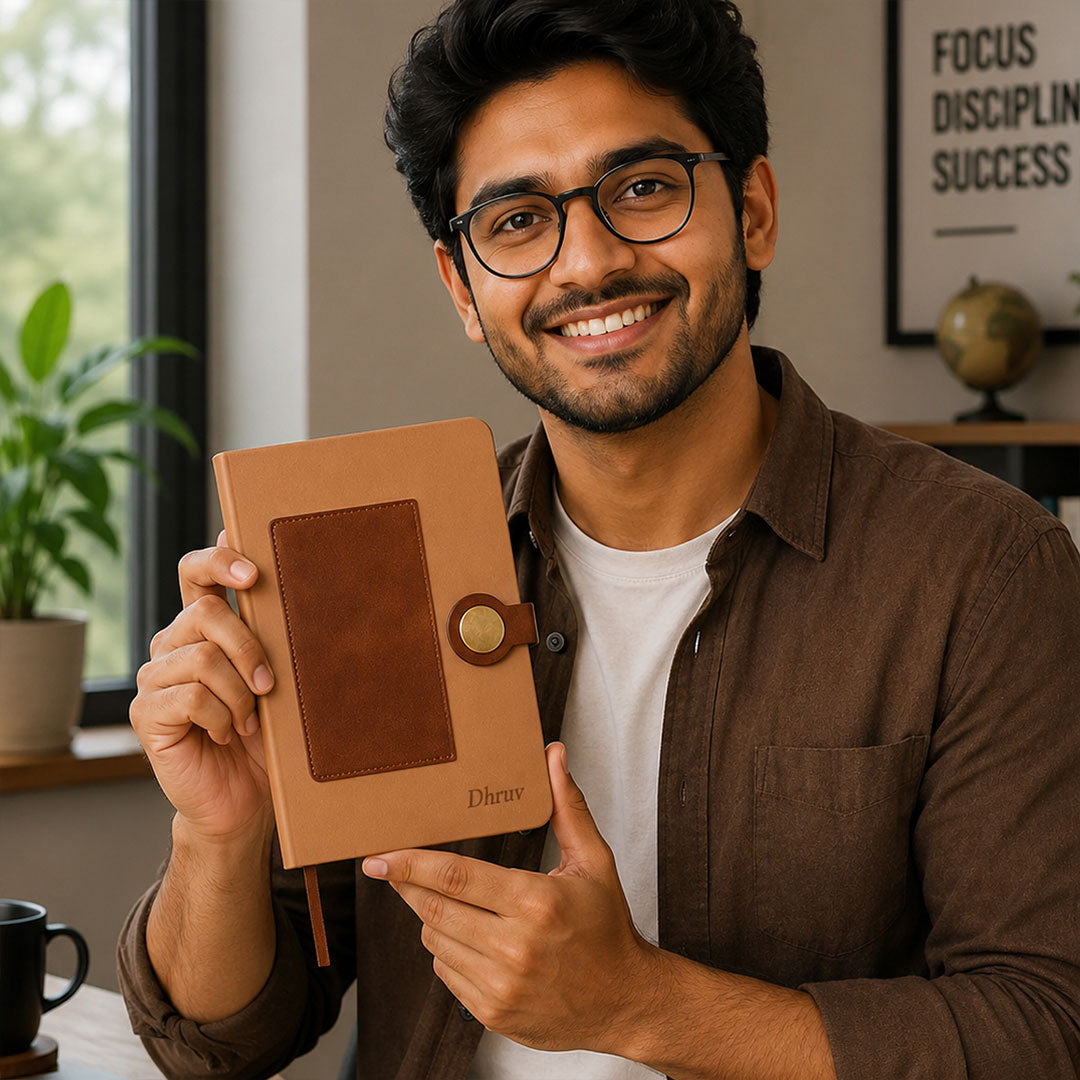 Personalized Leatherette Notebook with Custom Name Engraving | Premium A5 Journal Gift for Professionals, Students & Corporate Gifting - 5.8x8.3" | Love Craft Gifts™