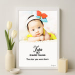 Personalized Baby Birth Frame – Custom Baby Photo with Birth Details | Unique Nursery Decor | Love Craft Gifts
