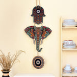 Decorative Elephant Evil Eye Wall Hanging (9x18") | Love Craft Gifts